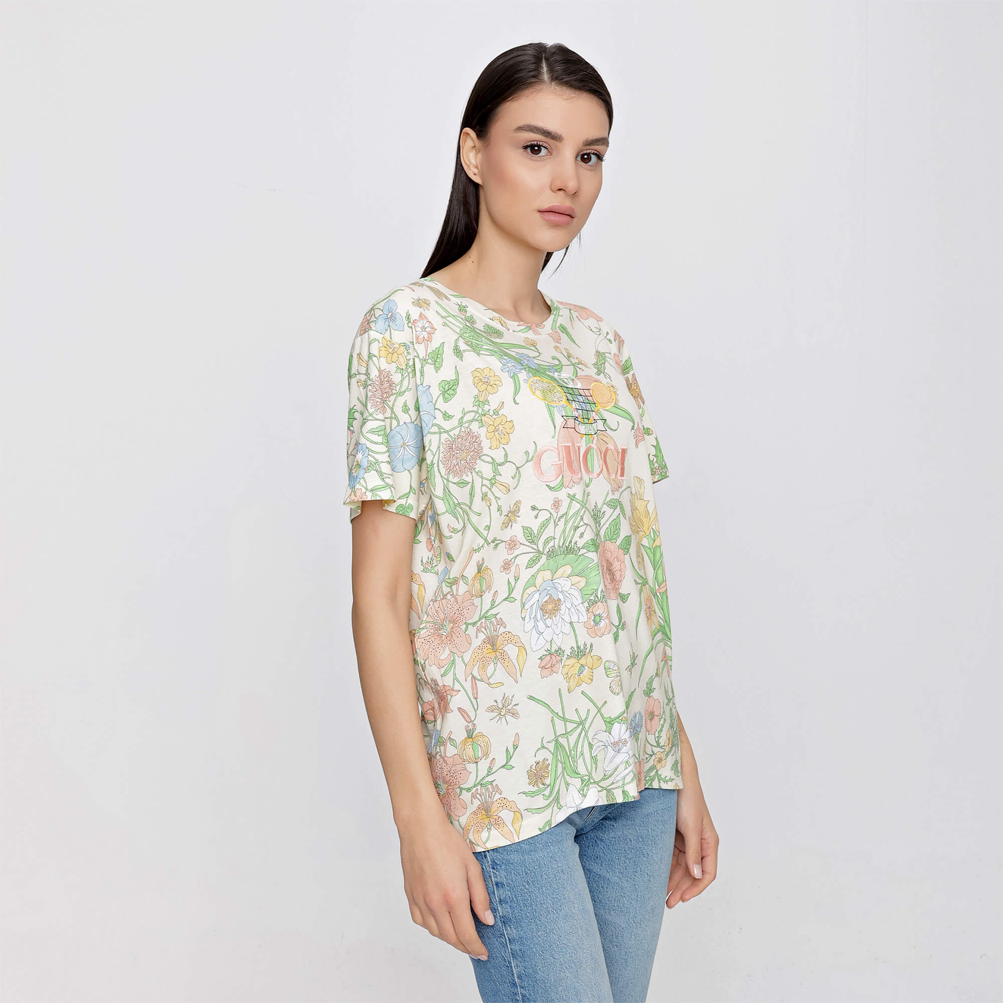 Gucci - White Tennis Embroidered Floral Printed Tshirt